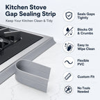 2PCS Kitchen Stove Gap Cover, PVC Self-Adhesive T-Shaped Seal Strip Oil Proof, for Countertop Sink Cabinet Gap Filler, Grey