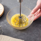 32×6cm Semi-Automatic Stainless Steel Whisk - Thickened Detachable Handle Egg Beater, Smooth Rotating Design for Baking