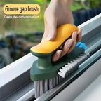 3-In-1 Multi-Function Cleaning Brush Hard Bristle Scrub Brush With Gap Brush T-Handle Grout Cleaner For Bathroom Kitchen Window