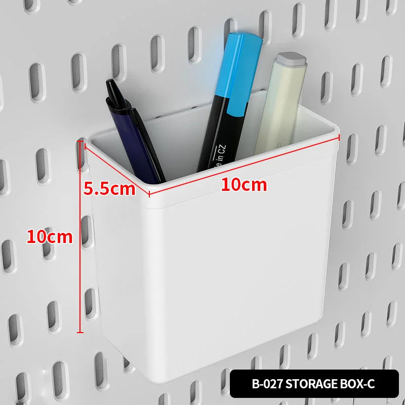 Home & Office Desktop Pegboard: Height-Adjustable Standing Storage Rack for Supplies, Also for Decorative Figurine Display