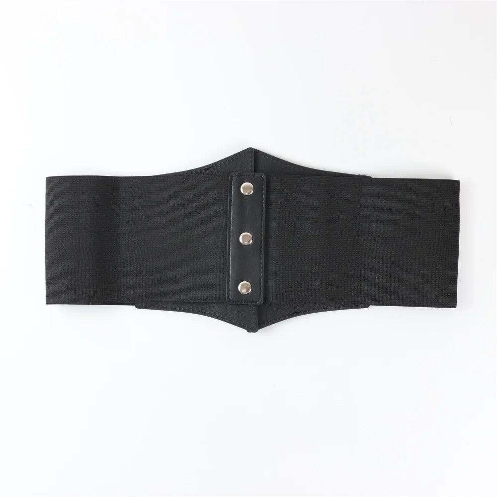 Dark Gothic PU Wide Waistband - Steampunk Decor Corset, Festival Y2K Babe Outfit Statement Belt