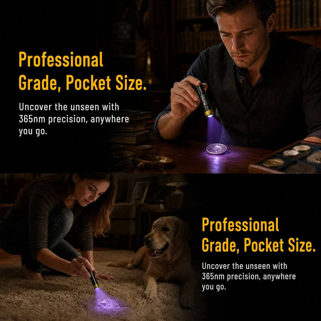 Mini 365nm/395nm UV Flashlight Usb Rechargeable UV Glue Curing Torch Cat Dog Pets Urine Tinea Money Ore Scorpion Detection Light