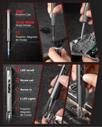VMAN 138-IN-1 Professional Precision Electric Screwdriver Set Magnetic Bit Computer & Console Game & Phone Repair Kit Man‘s Gift
