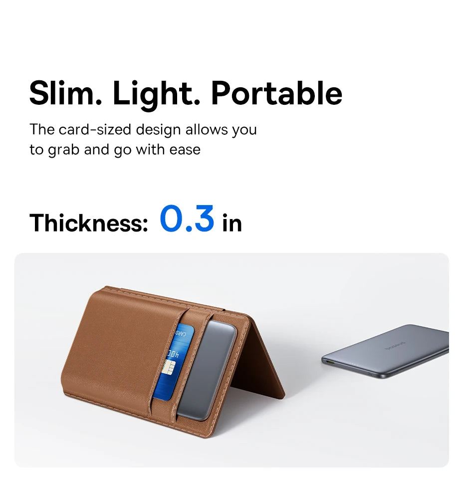 Baseus 5000mAh Magnetic Power Bank 15W PD 20W Wired Charging Thin Card-Sized Slim Portable Powerbank for iPhone 17 Samsung
