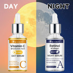 SUYARUN Day Vitamin C Night Retinol Serum - Brightening & Anti-Aging | 2-in-1 Formula for Skin Repair | All Skin Types.