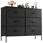 JHK 6 Fabric Cabinet For Living Room Drawers Beside Nightstand Tables Storage Closet Chest Clothes Display Of Furniture