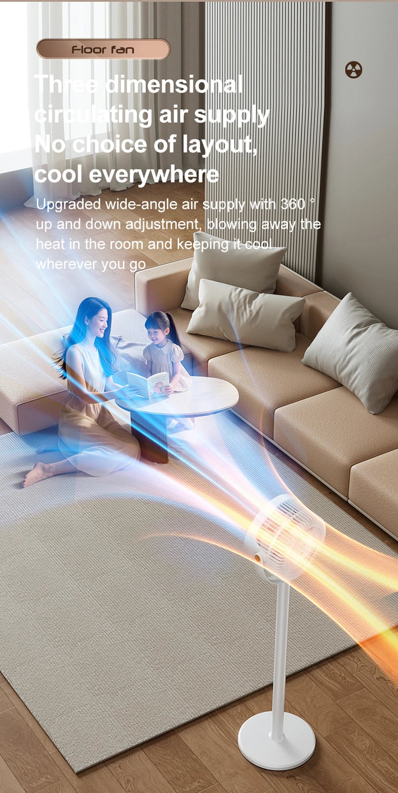 Wireless Fan Height Adjustable Outdoor Travel Camping Long Endurance USB Charging Portable Student Dormitory High Wind Power