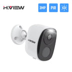 H.VIEW PIR Battery Powered Camera Wireless Outdoor, 2K 3MP WiFi Security Camera with Spotlight Siren, 2-Way Audio, Waterproof