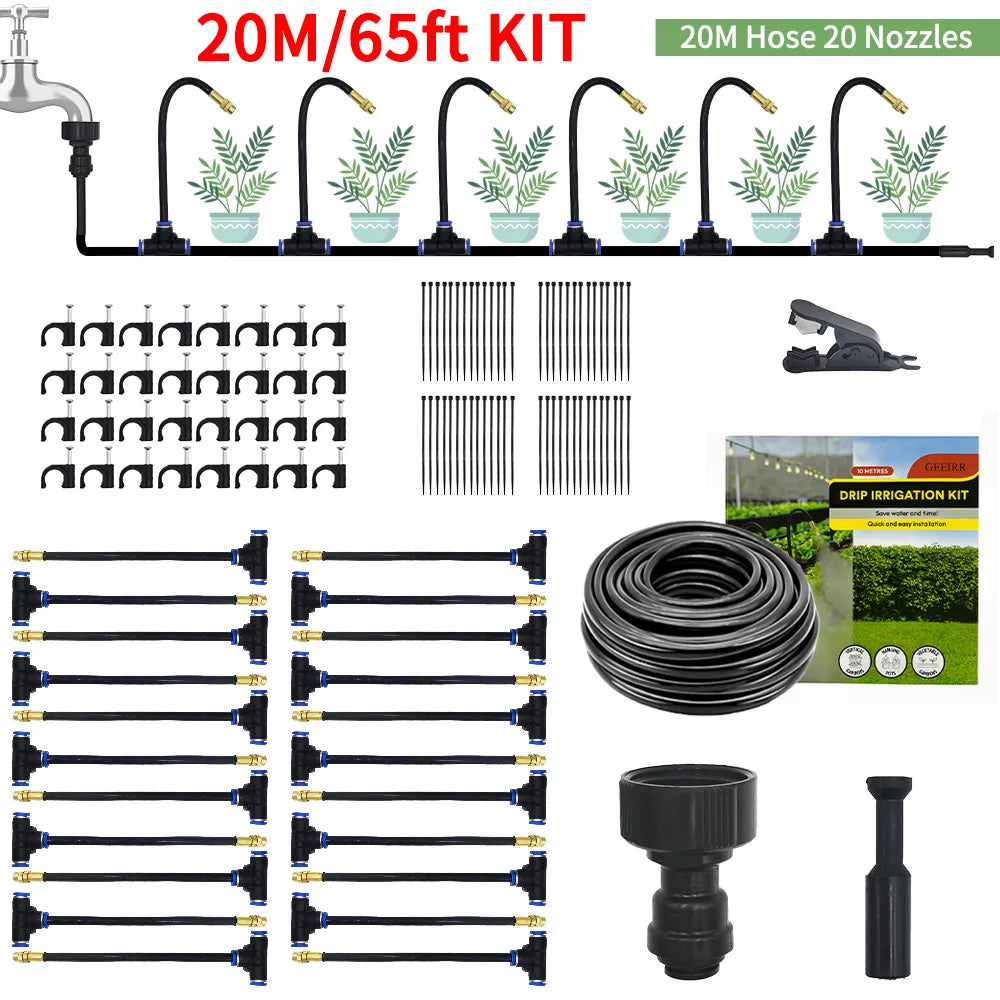 GEEIRR Irrigation spray nozzles kit For Greenhouse Garden Flowers Plant Watering 360° Adjustable Misting Cooling systems