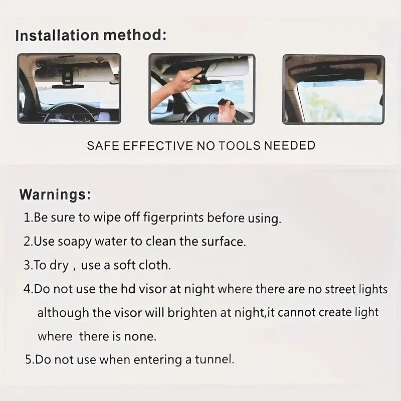 Car Sun Visor Extension, Buckle Closure, Sun Visor Replacement Fit For Universal HD Car Sun Visor Extensions Dazzle Polarized Su