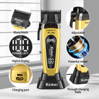 Hair Clippers for Men, Cordless Barber Clippers with LED Display 2299Hair Trimmer with Charging Base Professional Hair Clippers for Men, Cordless Barber Clipper T-Blade Beard Trimmer Foil Shaver Set, Rechargeable Electric Fad