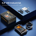 4.3 Inch Industrial Endoscope Camera HD1920P 16.5TF Single Lens Pipe Inspection Borescope for Car Sewer Inspection Camera Tool