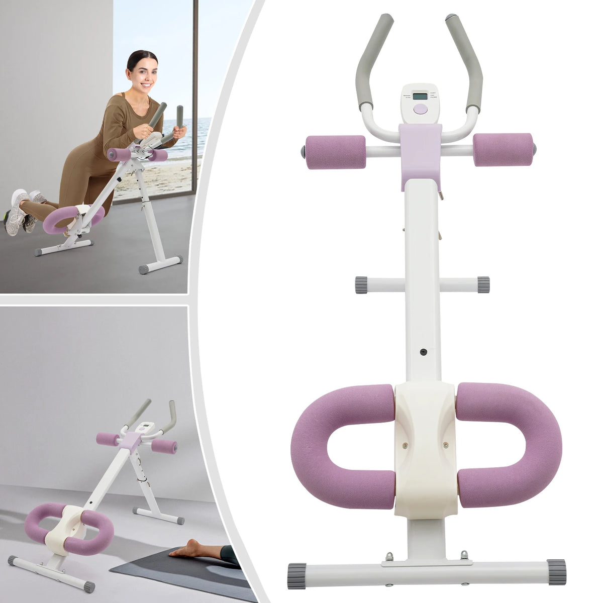 Abdominal Trainer Machine for Home Gym 44.88x19.6x21.2-27.5in 220lbs Capacity Adjustable Incline & Height Abs Workout