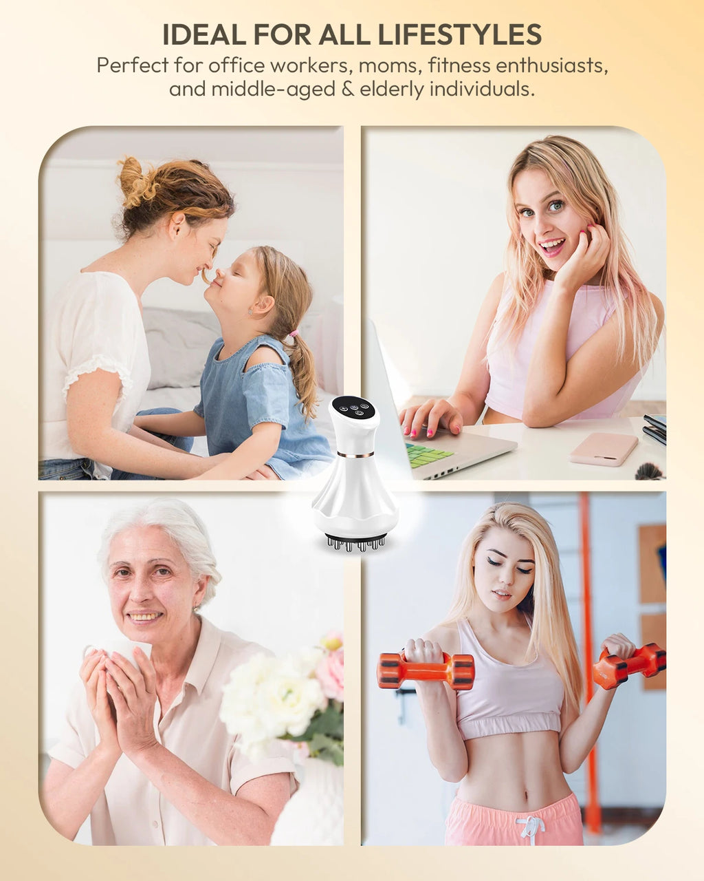 Lymphatic Drainage Massager & Anti-Cellulite Tool, Body Sculpting Machine with Heat Vibration Soothing Pulse for Legs Arms Hips