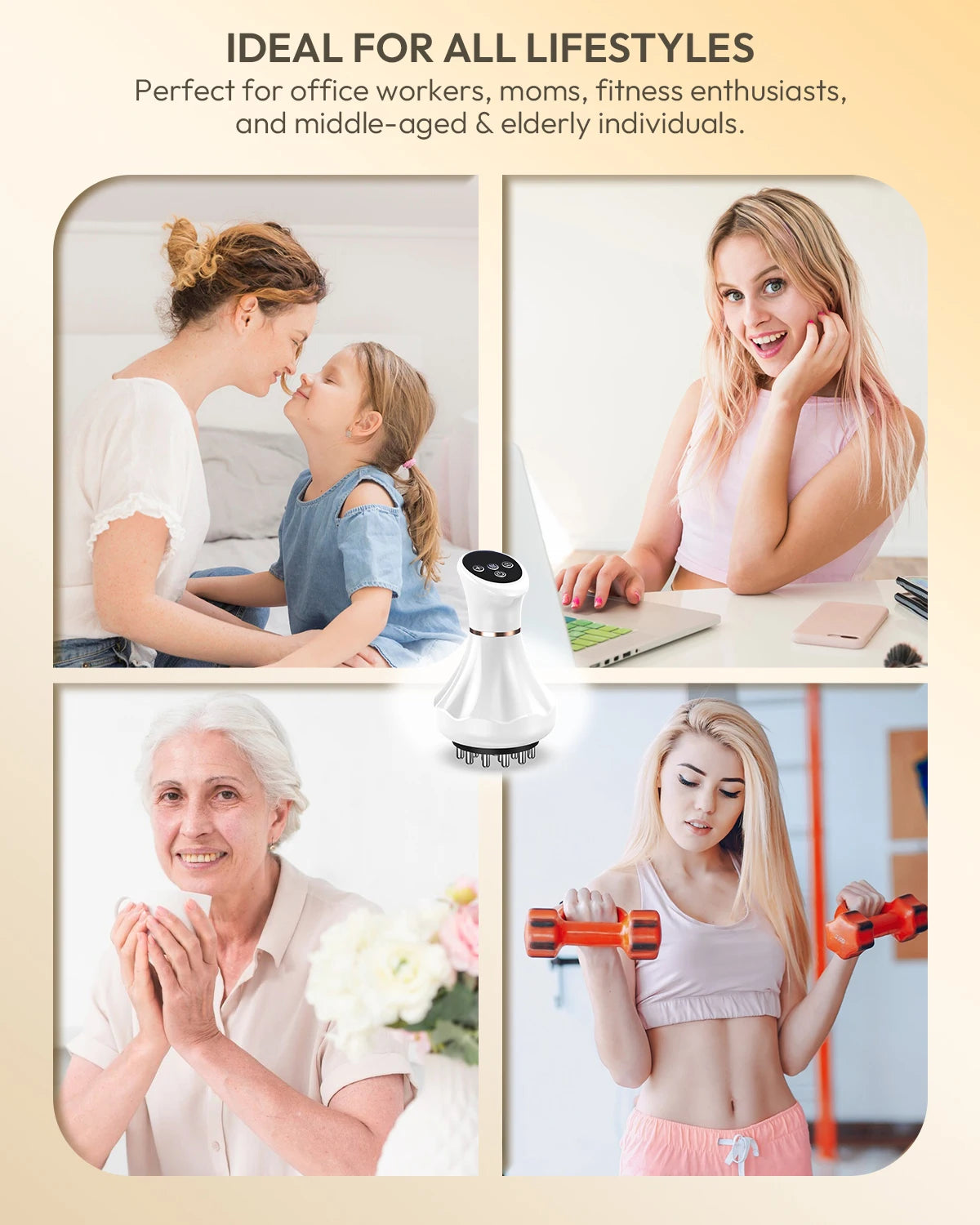 Lymphatic Drainage Massager & Anti-Cellulite Tool, Body Sculpting Machine with Heat Vibration Soothing Pulse for Legs Arms Hips
