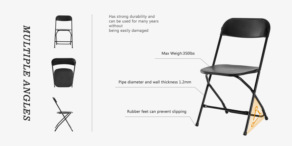 JHK Plastic Folding Chair 4/6 Pack 330LB Load Capacity Living Room Dinner Chairs Lightweight Portable Indoor/Outdoor Home Office