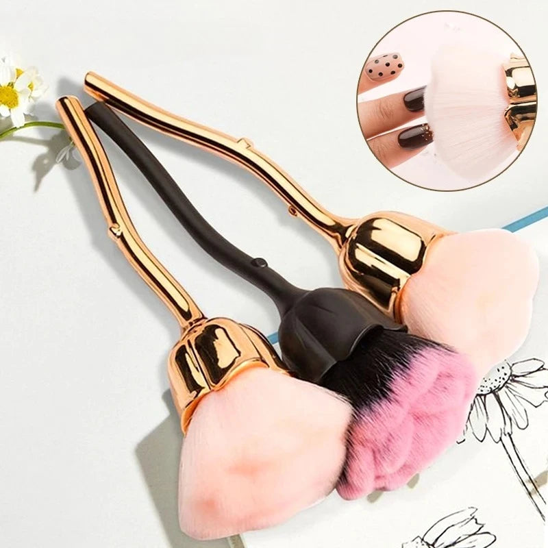 Rose-shaped Soft Brush For Manicure Nail Art Dust Brush Nail Dust Brush Gel Polish Dust Cleaning Nail Brushes Tool Nail Supplies