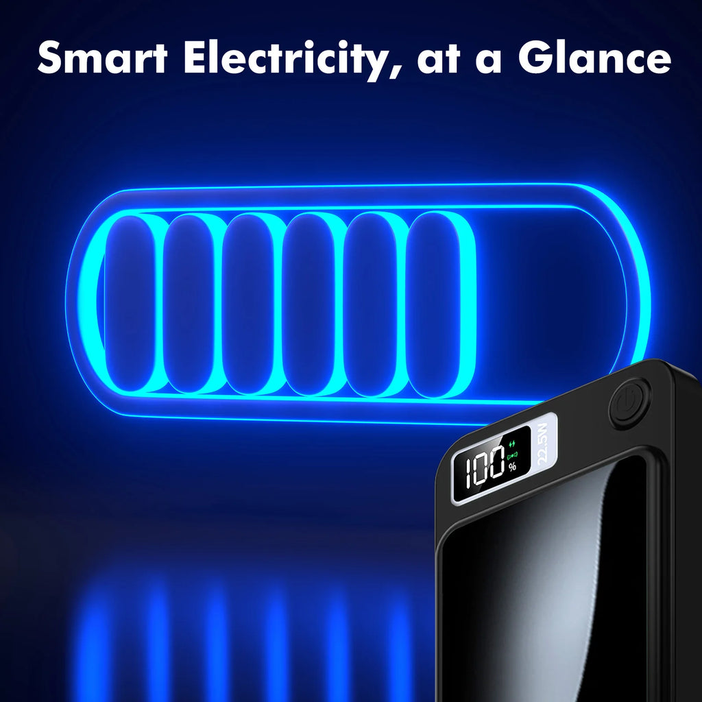 2-in-1 Wireless Magnetic Power Bank Fast Charging Portable PD 22.5W 10000mAh LED Power Display for iPhone 17/16/15/14 Samsung