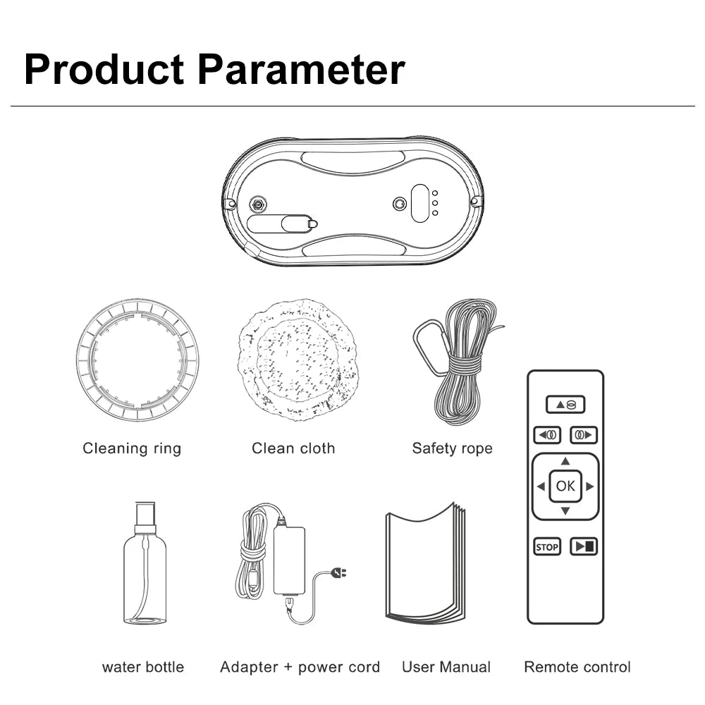 PuRuiKai Household Window Automatic Water Spray Cleaning Robot,With Intelligent Edge Detection System,Robot Glass Cleaner