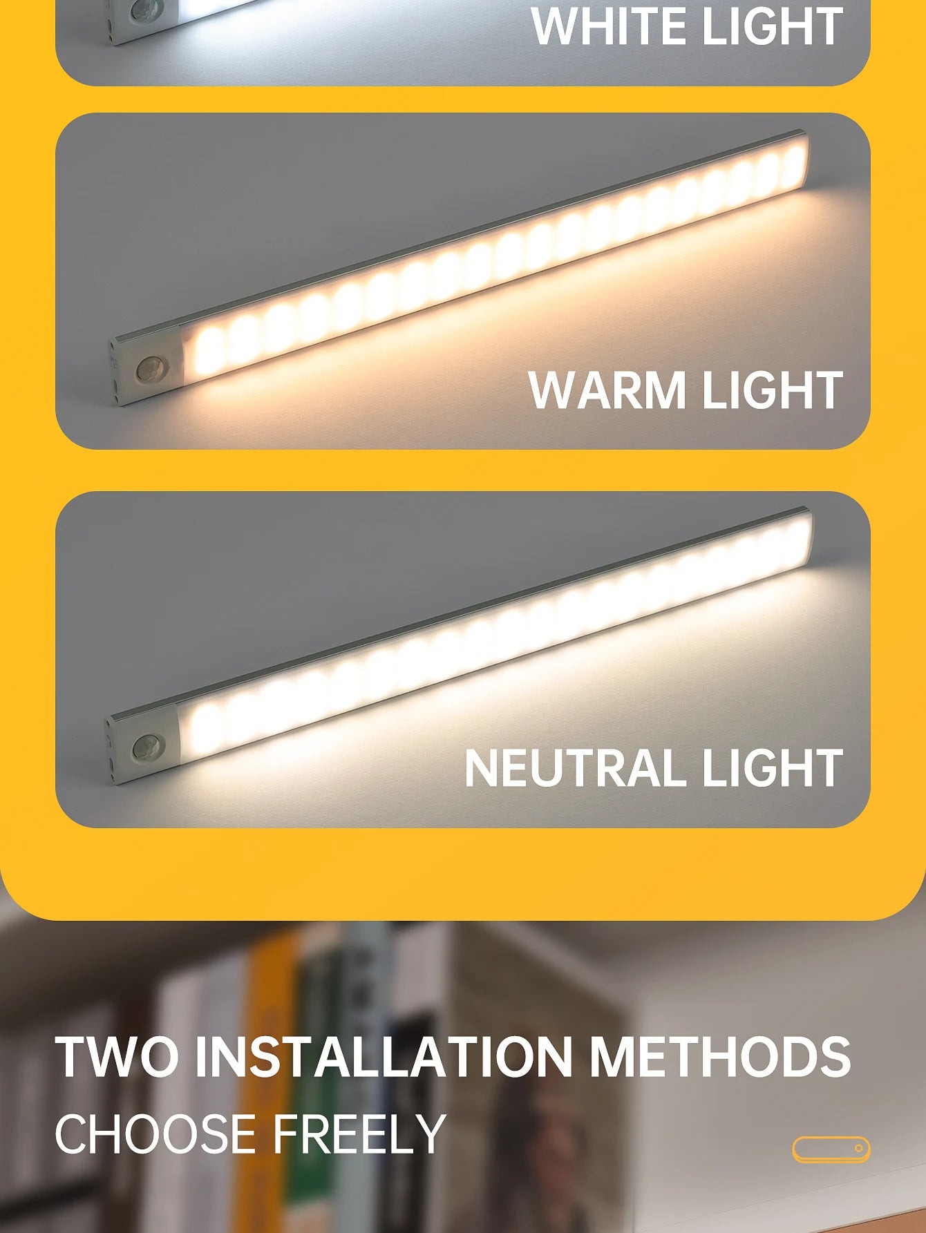 Rechargeable Motion Sensor LED Night Lights (2-Pack)