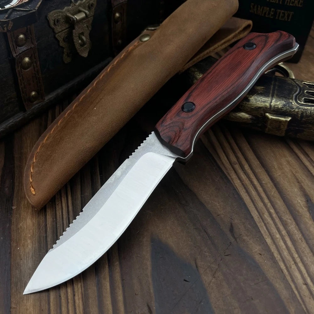Hunt Saddle Mountain Skinner Fixed Blade Knife S30V Steel Wood Handle Survival Fishing Camping Outdoor Knife
