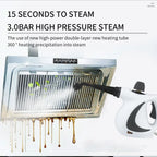 High Temperature Handheld Steam Cleaner 9 Piece Set, 350ML Portable Steamer For Kitchen Bathroom Car Tile And Grout Cleaning