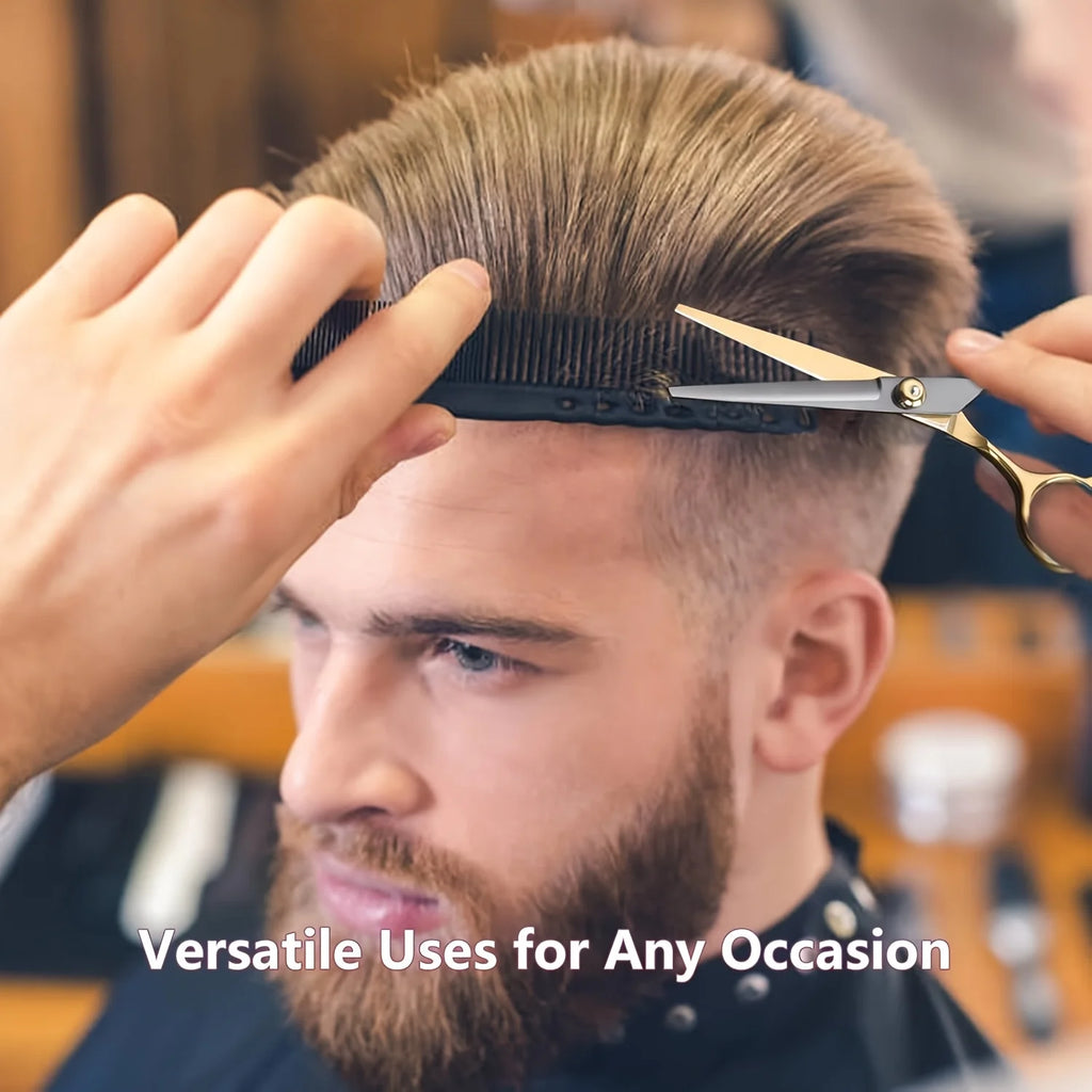 Professional Stainless Steel Hair Cutting Scissors Set Hairdressing Kit Cutting Thinning Shears Straight Razor Hair Combs Hair Clips Brush Storage Case Home Barbershop DIY Haircut Tools Perfect Gift for Dad Husband Boyfriend