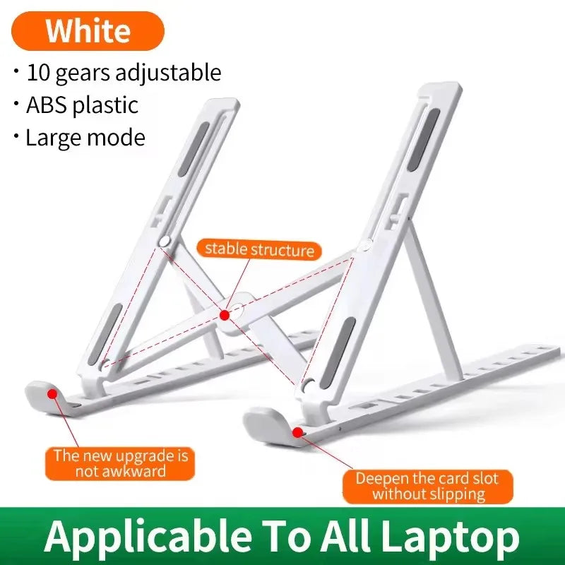 Foldable Laptop Stand Adjustable Portable Foldable Bracket Support Base ABS Plastic Holder For Macbook Laptop PC Accessories