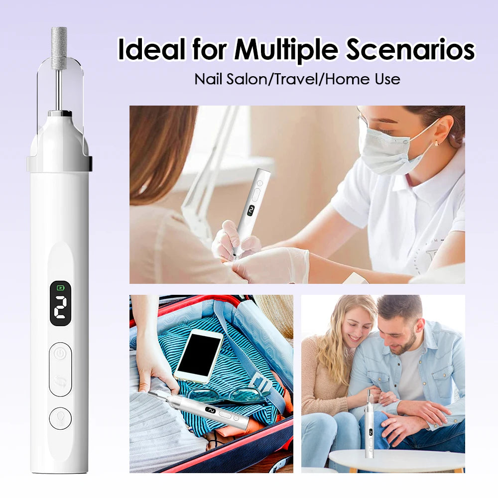 Electric Nail Polisher Drill Bits Set Nails Grinding Polishing Cuticle Trimmer Art Sanding File Pen Manicure Professional Device