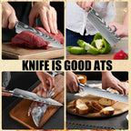 9 Types of Stainless Steel Kitchen Knife, Japanese Chef Knife, Meat Cleaver, Santoku, Bread, Boning, Slicing, Fruit Knife with Gift Box