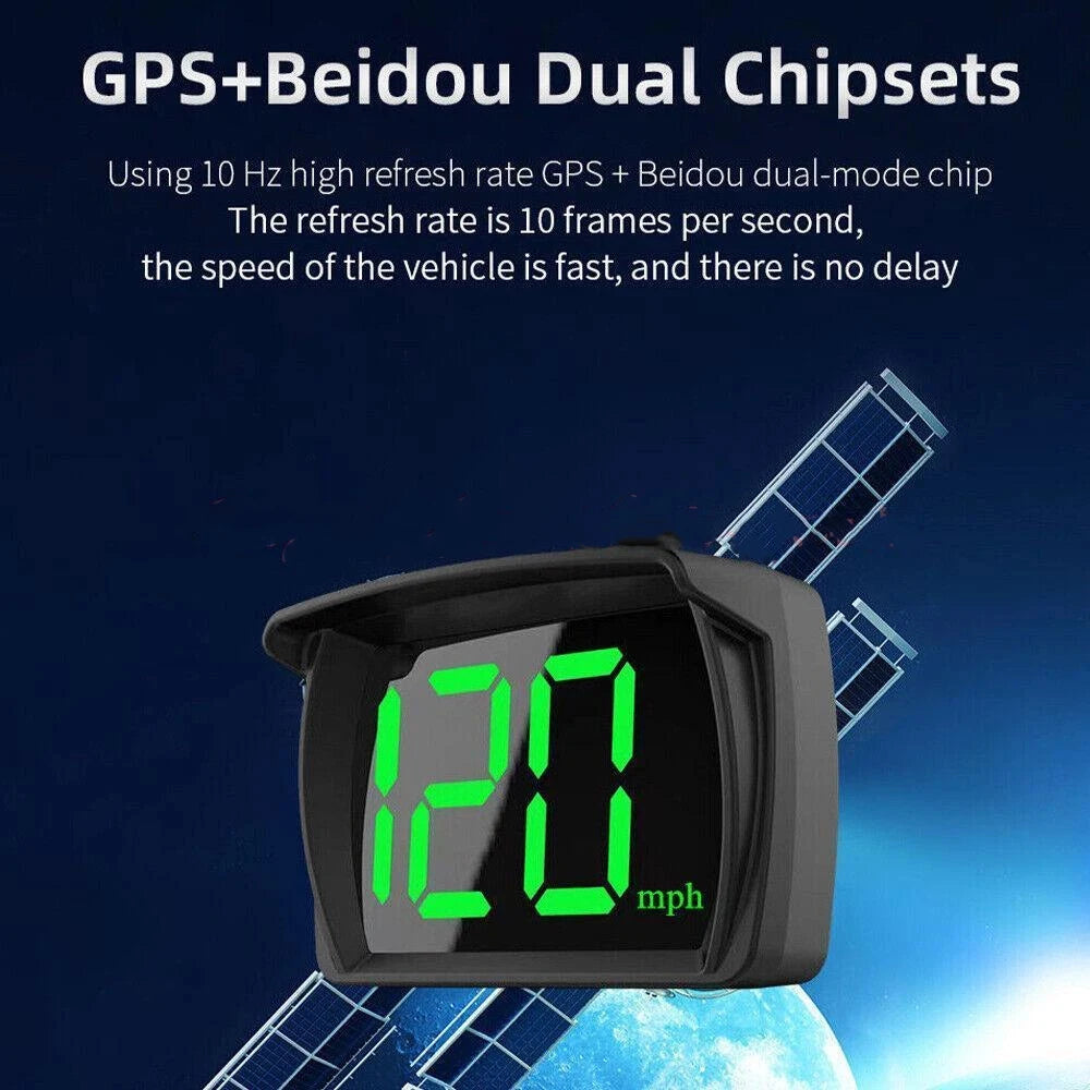 NEW Universal Car GPS Digital HUD Speedometer Dual Chips KMH MPH Reminder Meter HD LCD Display Plug Play For All Vehicle PH043