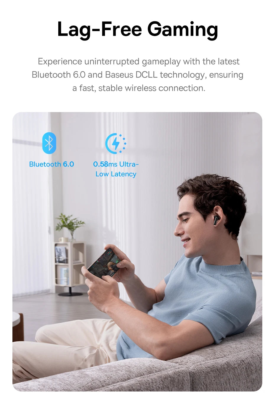 Baseus Bass BP1 Pro -50dB Noise Cancelling Wireless Earbuds Bluetooth 6.0 LDAC Hi-Res Sound 6-Mic AI Clear Calls IP55 Earphones