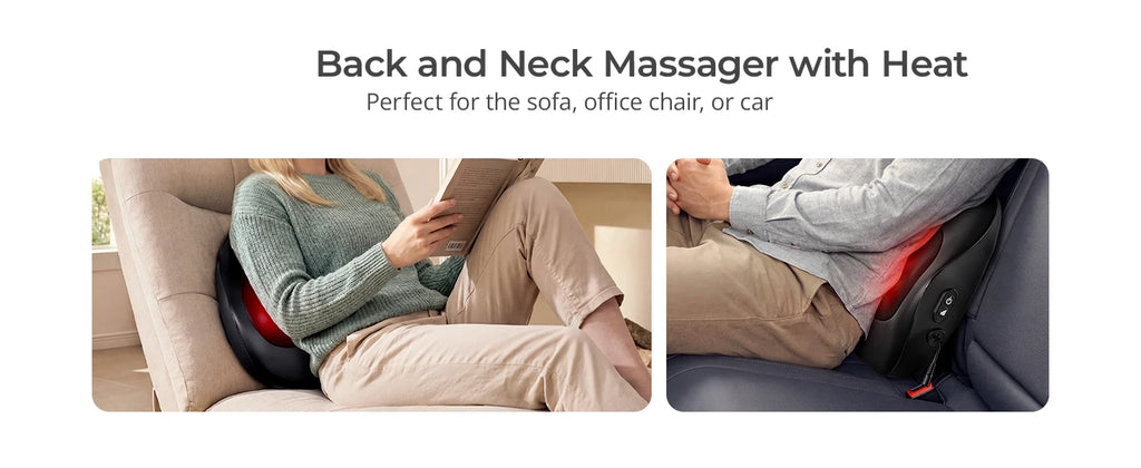 Electric Neck Massager Pillow, Neck&Shoulder Massager with Heat, Portable 3D Kneading for Shoulder, Leg&Calf Muscle Pain Relief