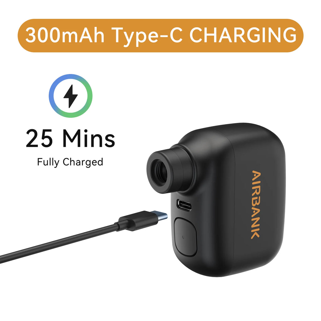 AIRBANK Pocket SE Mini Portable Electric Pump For Bicycle Cordless Tire Presta Schrader Valve Bike Accessories Fast Charging