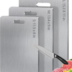 304 Food Grade Stainless Steel Cutting Board Thickened Double Sided Portable Kitchen Chopping Board for Fruit And Meat