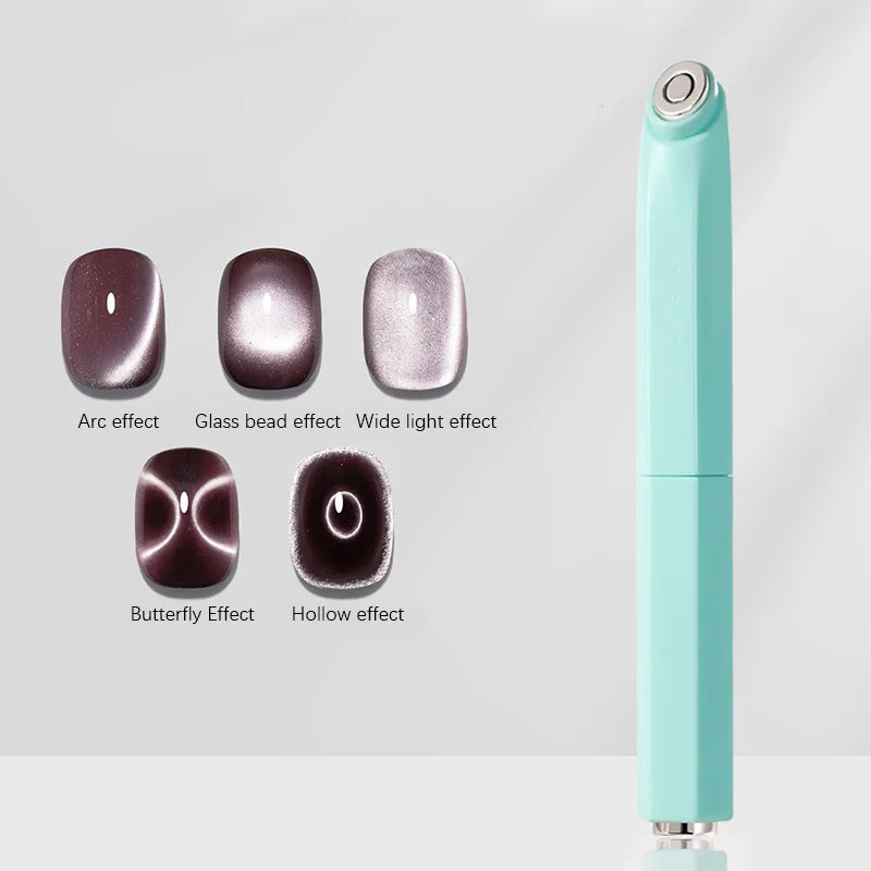 3-In-1 Aperture Shape Cat Eye Nail Art Magnet Tool Black Hole Nail Magnetic Pen for DIY 3D Special Velvet Magnetic Cat Eye Gel