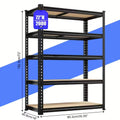 Heavy Duty 5-Tier Adjustable Metal Storage Shelving 2000 lbs, 30"x12"x60" Black Rack for Garage Kitchen Pantry Basement