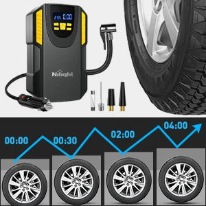 Nilight Tire Inflator Portable Air Compressor, Car Air Pump 150PSI Digital Tire Pressure Gauge Auto Shutoff Tire Pump for Car