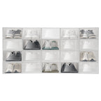 20PCS Plastic Shoe Box Storage Organizer Stackable Foldable Clear Shoe Container