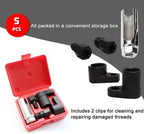 5pcs Oxygen Sensor Wrench Kit for Automotive O2 Socket Removal Install Offset Vacuum Sensor Socket Thread Chaser Tool