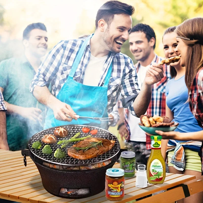 Zoe Cast Iron Oven Fireplace Charcoal And Alcohol Stove Barbecue Family Outdoor Picnic Water Tea Boiling Stove Garden Camping