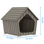 Gable Roof Plastic Pet House, Waterproof Outdoor Dog Shelter, Ventilated Pet Cabin for Backyard Garden