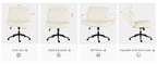 JHK Armless Cross Office Chairs with Wheels PU Leather Swivel Living Room Desk Chair Height Adjustable Support Seat Furniture