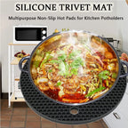 3 Pack Silicone Trivet Pot Mats - Heat Resistant Pot Holders for Hot Pans Pots Table Countertop Spoon Rest Coaster
