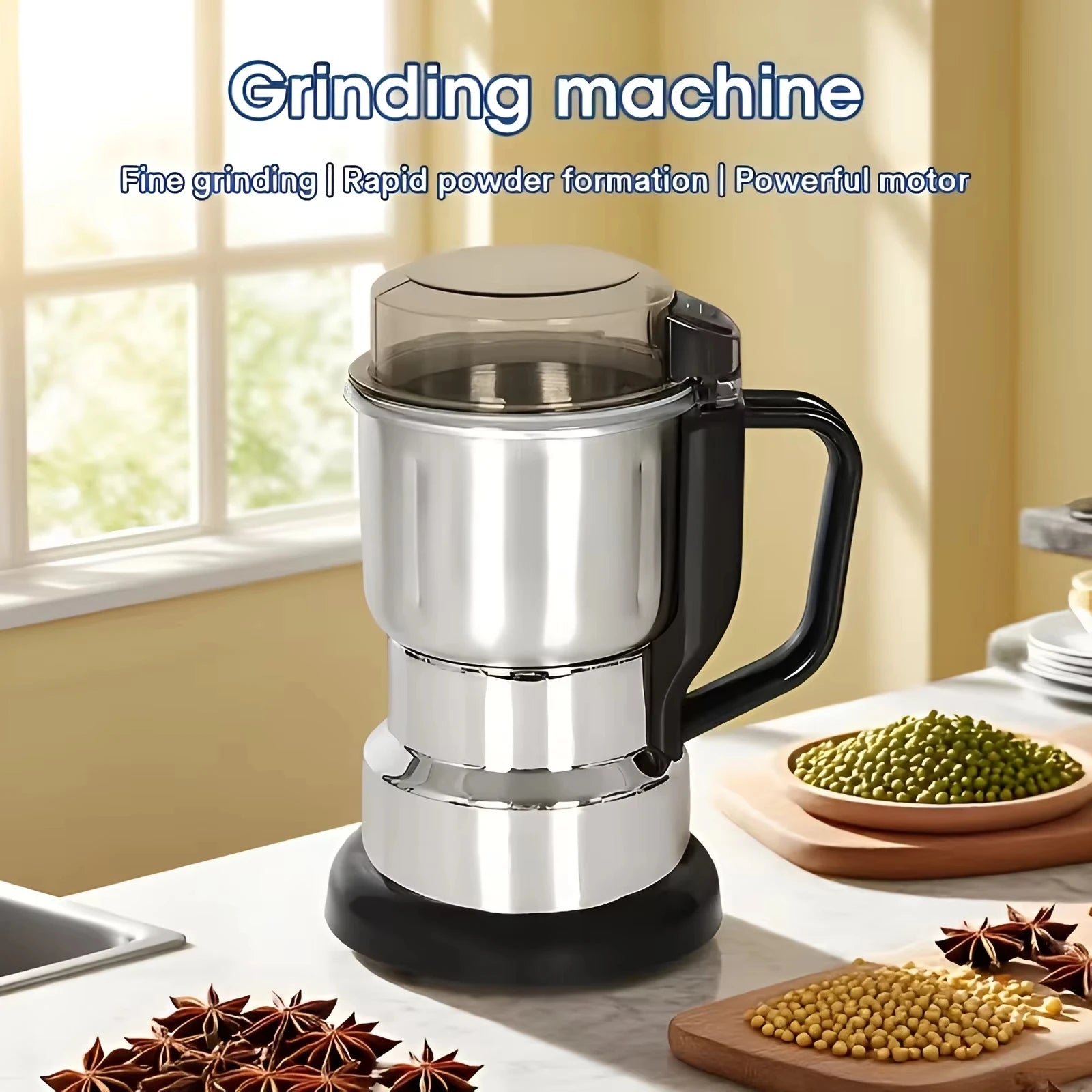 Multi-functional Electric Grinder, High-power Food-grade Coffee & Grain Grinder, Ideal Gift for Coffee & Whole Grain Lovers