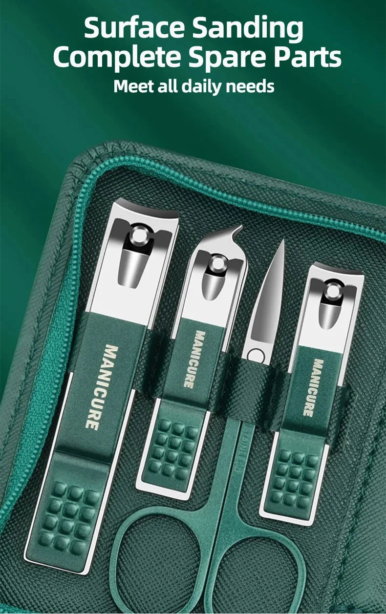 6/9 Pcs Set Professional Piece Nail Care Kit Stainless Steel Manicure & Pedicure Set Nail Clipper Set with Travel Case