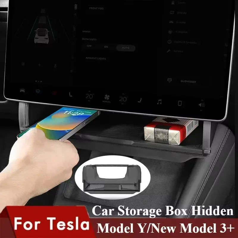 For Tesla Model Y LAUNCH/Juniper/3+ Highland Central Control Screen Storage Box Car Storage Box Automotive Accessories