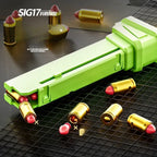 SIG17/USP Building Block Toy Gun Shell Throwing Continuous Firing Airsoft Blowback Empty Hanging Toy Pistol for Outdoor CS Game