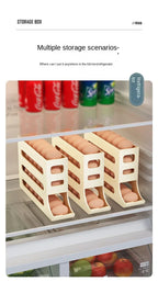 4 Layer Automatic Rolling Egg Dispenser Refrigerator Storage Box Fridge Organizer Rack for Kitchen