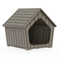 Gable Roof Plastic Pet House, Waterproof Outdoor Dog Shelter, Ventilated Pet Cabin for Backyard Garden